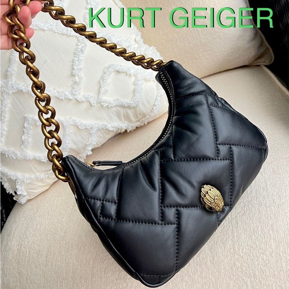 Kurt Geiger Handbags - KURT GEIGER  London NWT Kensington Small Quilted hobo shoulder bag black